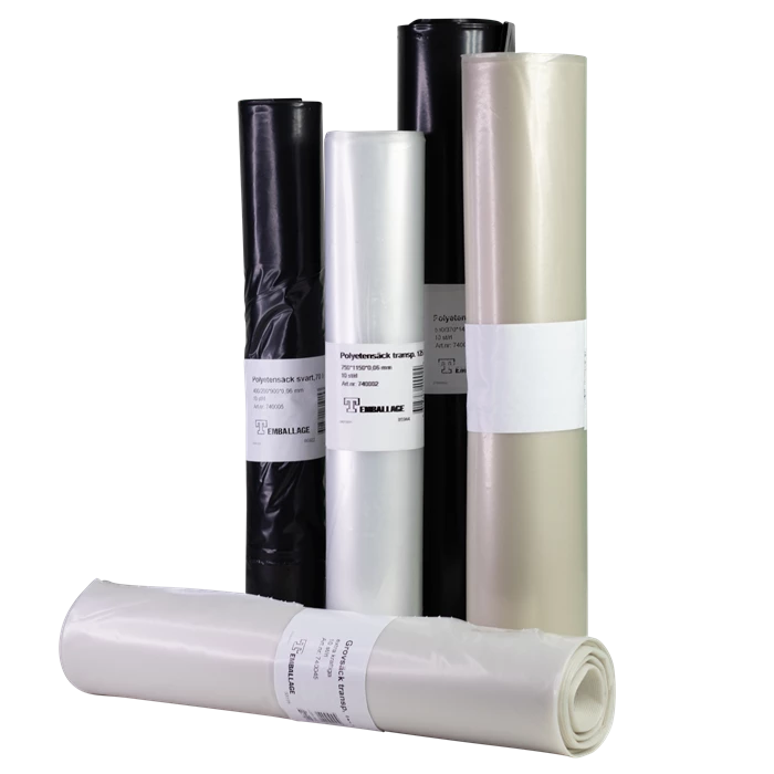 Säckar i polyeten på rulle